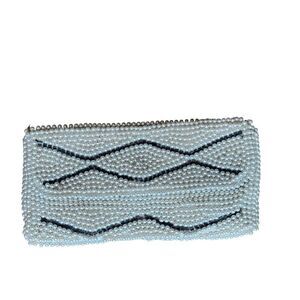 Vintage Beaded Faux Pearl Clutch - Purse - Handbag